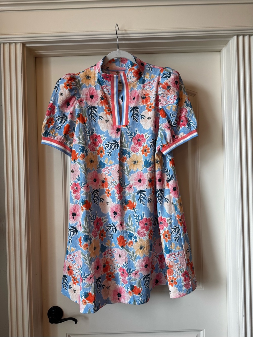 Umgee Floral Shift Dress in Blue, Pink & Yellow
